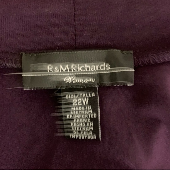 R&M Richards Plum Sheer Mesh Duster Jacket Open Front Lightweight Layer 22W NWT - Picture 6 of 7